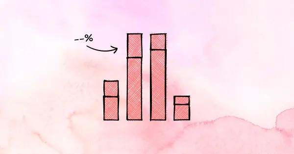 Bar chart sketch on top of a purple dyed fabric pattern